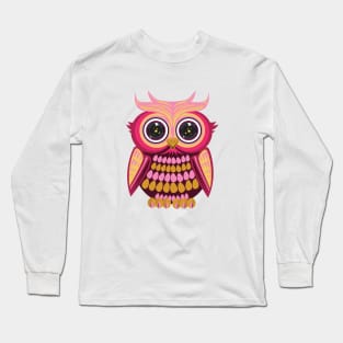 Star Eye Owl - Pink Orange Long Sleeve T-Shirt